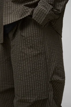 Pantalon ample à carreaux, ripstop, avec un pli au niveau du genou, baggy pour grande taille