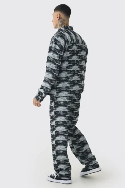 boohooMAN Pantalon ample en jacquard texturé et coupe décontractée<Homme Pantalons Tall|Tout Afficher