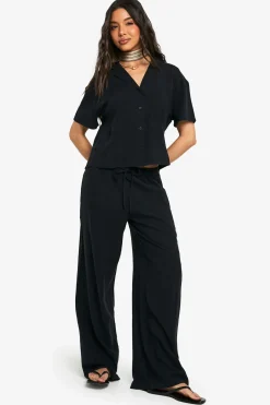 Pantalon ample en lin haut de gamme