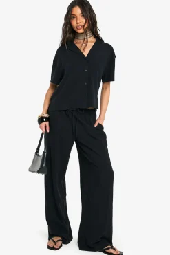 Pantalon ample en lin haut de gamme