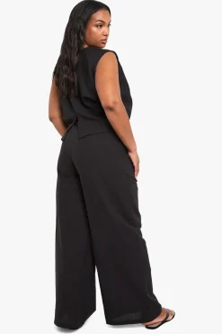 boohoo Pantalon ample en lin pour grandes tailles<Femme Pantalons