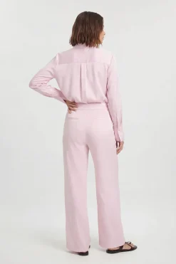 KarenMillen Pantalon Ample En Satin Martelé Tissé<Femme Pantalons|Satin Et Dentelle
