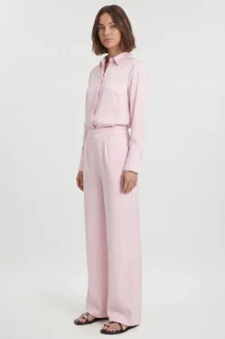 KarenMillen Pantalon Ample En Satin Martelé Tissé<Femme Pantalons|Satin Et Dentelle