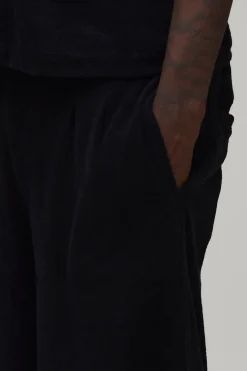 Pantalon Ample En Tissu Éponge Avec Plis Sur Le Devant