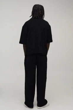 Pantalon Ample En Tissu Éponge Avec Plis Sur Le Devant