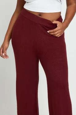 Pantalon ample à jambes larges en maille côtelée Plus Premium