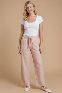 Pantalon Ample À Jambes Larges Avec Taille À Nouer À Fines Rayures