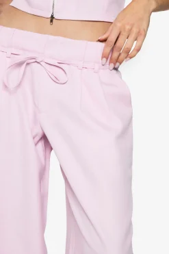 Pantalon ample à jambes larges tissé, sur mesure et ceinturé