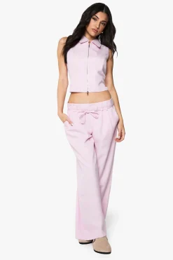 Pantalon ample à jambes larges tissé, sur mesure et ceinturé
