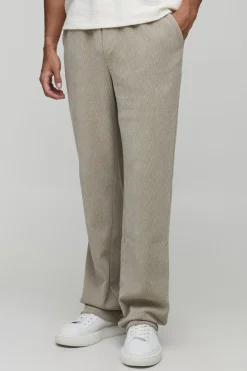 Pantalon ample à la coupe longue en imitation daim texturé