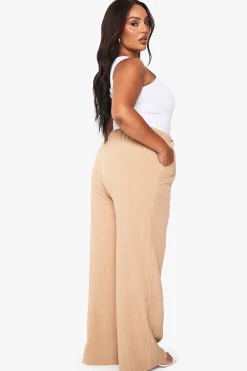 Pantalon ample à rayures fines, sur-mesure et taille élastiquée