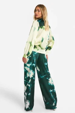 boohoo Pantalon ample tie-dye tonal à grande échelle et jambes larges<Femme Pantalons