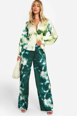 boohoo Pantalon ample tie-dye tonal à grande échelle et jambes larges<Femme Pantalons