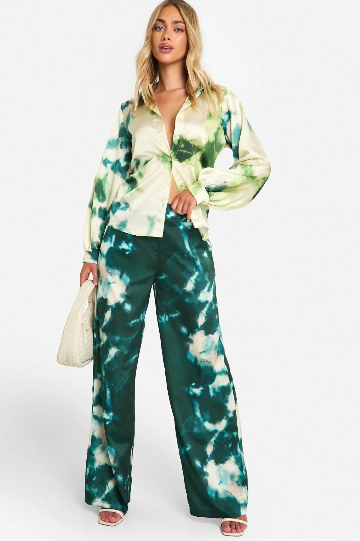 boohoo Pantalon ample tie-dye tonal à grande échelle et jambes larges<Femme Pantalons