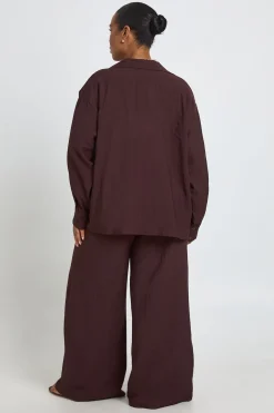 boohoo Pantalon Aspect Lin Grande Taille<Femme Tenues De Plage