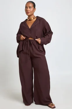 boohoo Pantalon Aspect Lin Grande Taille<Femme Tenues De Plage