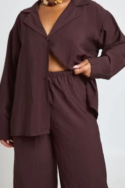 boohoo Pantalon Aspect Lin Grande Taille<Femme Tenues De Plage