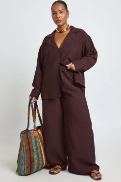 boohoo Pantalon Aspect Lin Grande Taille<Femme Tenues De Plage