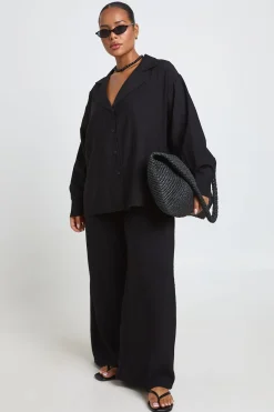 boohoo Pantalon Aspect Lin Grande Taille<Femme Tenues De Plage