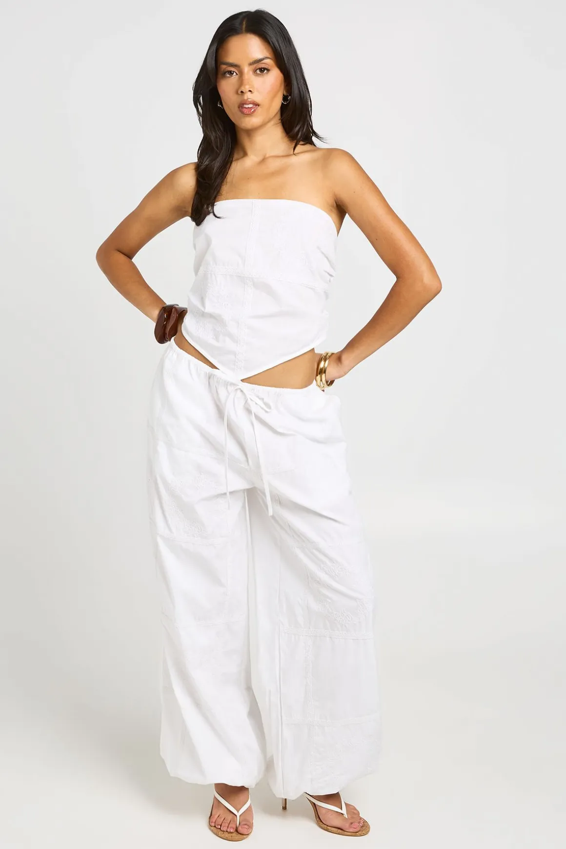 Pantalon Ballon Brodé Patchwork
