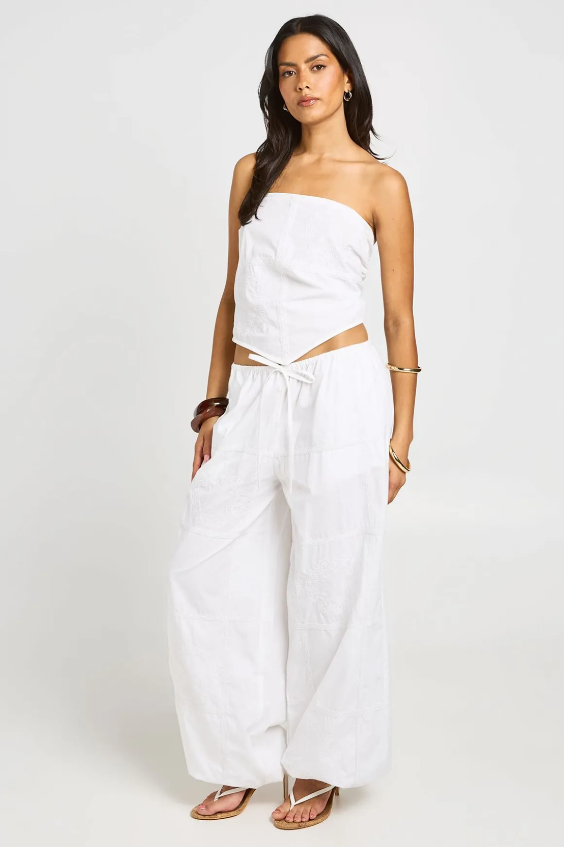 Pantalon Ballon Brodé Patchwork