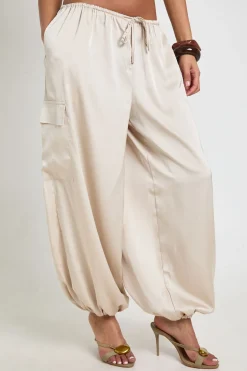 Pantalon Ballon Cargo En Satin