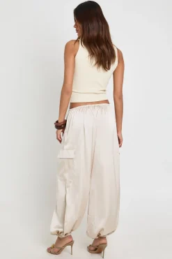 Pantalon Ballon Cargo En Satin