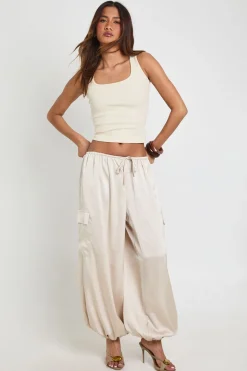 Pantalon Ballon Cargo En Satin