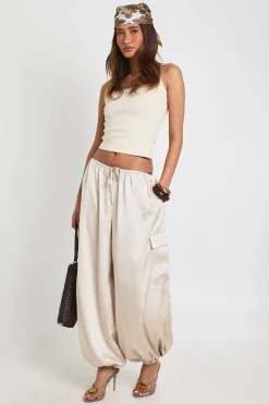 Pantalon Ballon Cargo En Satin