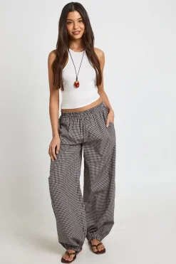 Pantalon Ballon À Carreaux Avec Taille Élastiquée