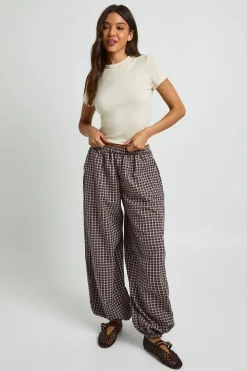 boohoo Pantalon Ballon À Carreaux Avec Taille Élastiquée<Femme Pantalons|Looks De Rentrée