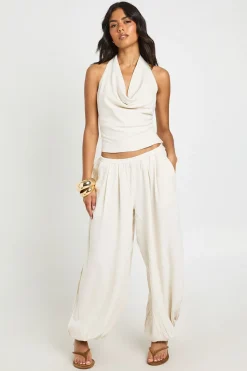 boohoo Pantalon Ballon En Lin<Femme Pantalons