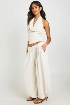 boohoo Pantalon Ballon En Lin<Femme Pantalons