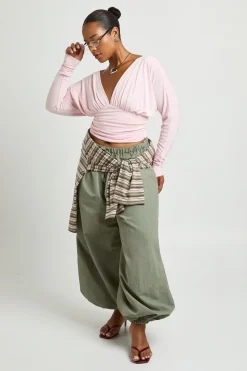 Pantalon Ballon En Nylon Grande Taille
