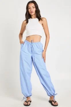 Pantalon Ballon En Popeline Rayée