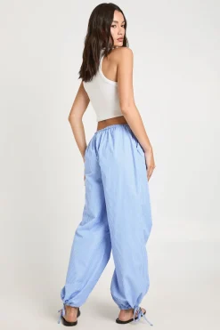 Pantalon Ballon En Popeline Rayée