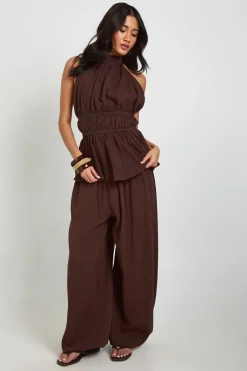 boohoo Pantalon Ballon En Étamine De Coton<Femme Pantalons|Looks Chocolat