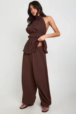 boohoo Pantalon Ballon En Étamine De Coton<Femme Pantalons|Looks Chocolat