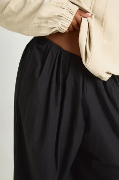 Pantalon Ballon Grande Taille En Popeline Avec Ceinture Dissimulée