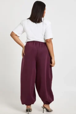 boohoo Pantalon Ballon Grande Taille<Femme Pantalons|Looks Bordeaux