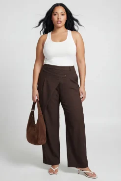 boohoo Pantalon Ballon Grande Taille À Taille Croisée<Femme Pantalons|Looks Chocolat