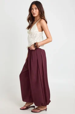 Pantalon Ballon À Jambes Volumineuses Avec Revers