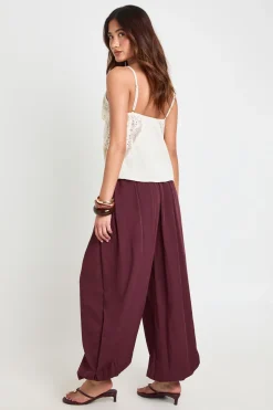 Pantalon Ballon À Jambes Volumineuses Avec Revers