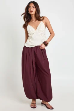 Pantalon Ballon À Jambes Volumineuses Avec Revers