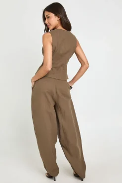boohoo Pantalon Ballon Plissé Aspect Lin<Femme Pantalons|Tailleurs