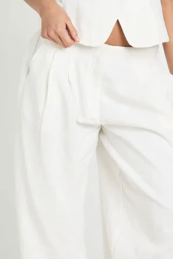 Pantalon Ballon Plissé Aspect Lin