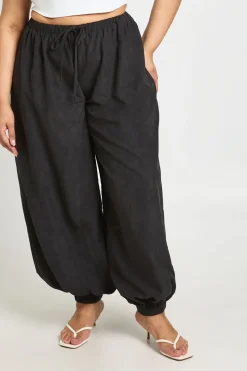 Pantalon Ballon À Revers En Tissu Pêche Grande Taille
