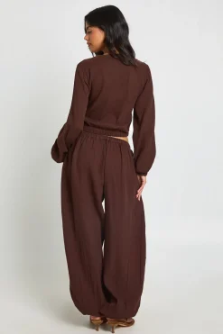 Pantalon Ballon Taille Basse En Gaze De Coton