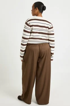 Pantalon ballon à taille élastiquée en tissu Plus