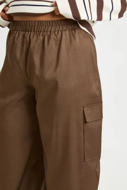 Pantalon ballon à taille élastiquée en tissu Plus